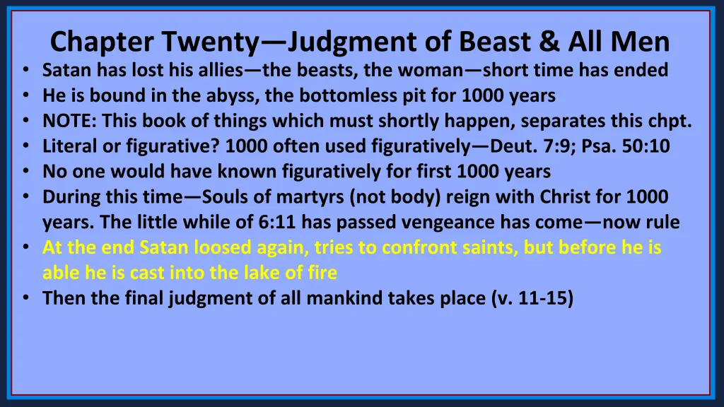 chapter twenty judgment of beast all men satan 6