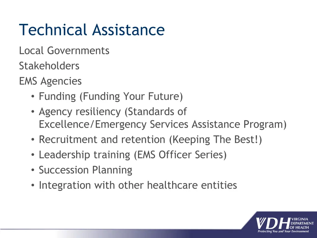 technical assistance