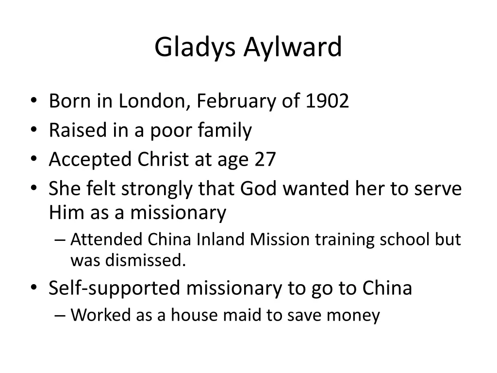 gladys aylward 1