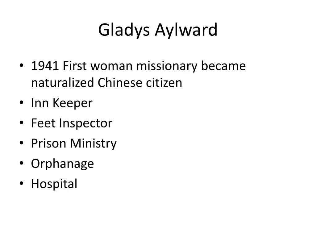 gladys aylward 9