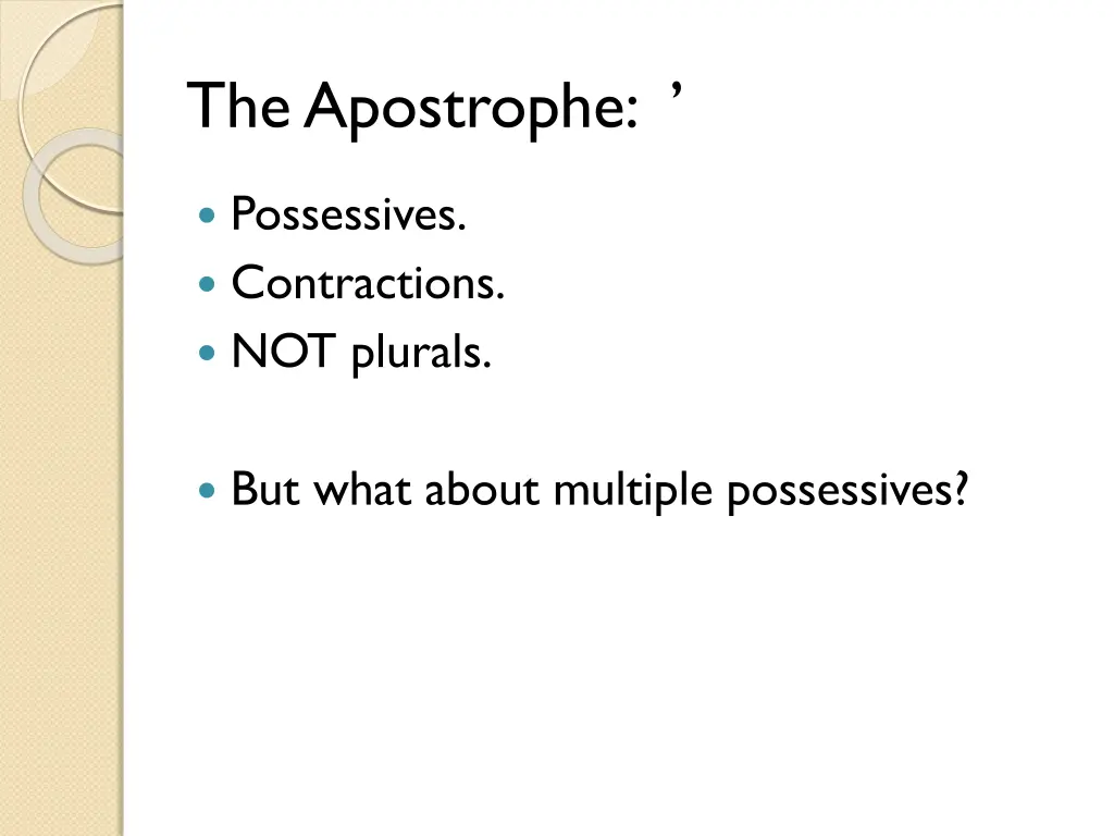 the apostrophe