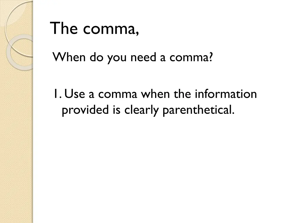 the comma