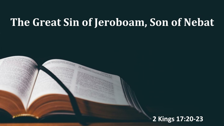 the great sin of jeroboam son of nebat