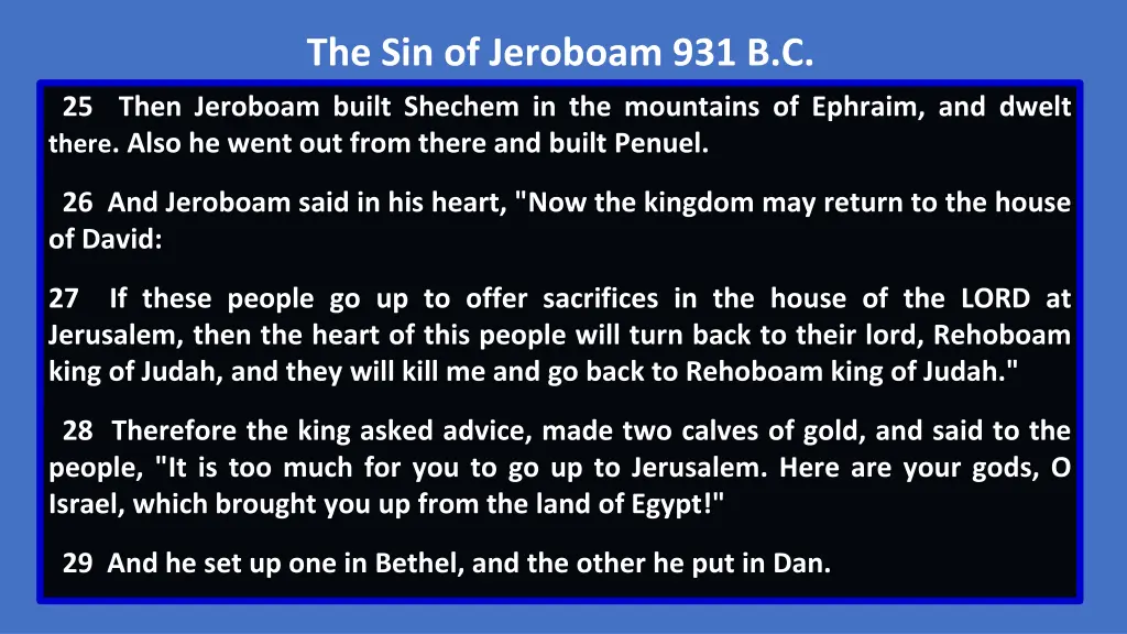 the sin of jeroboam 931 b c 1