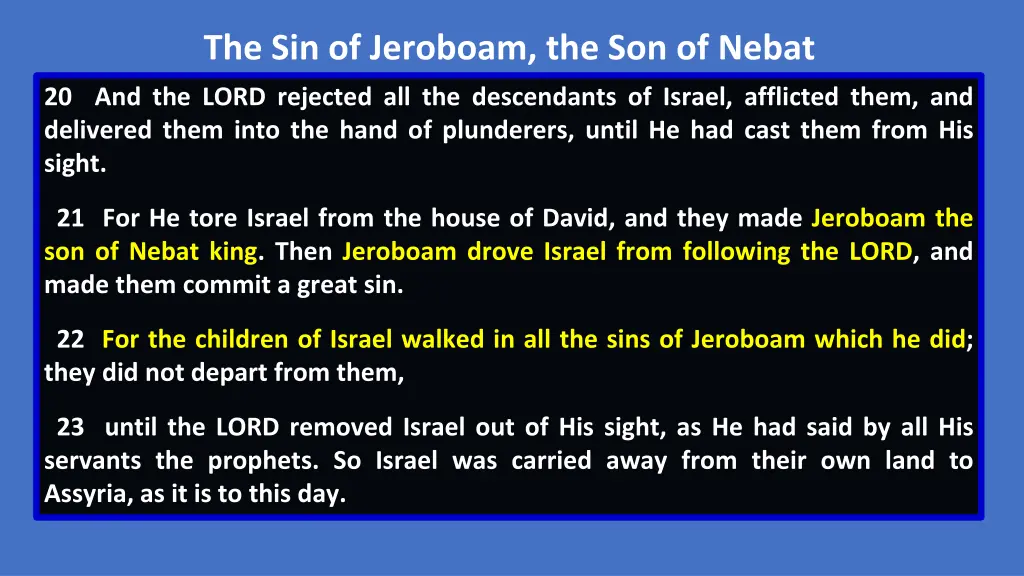 the sin of jeroboam the son of nebat