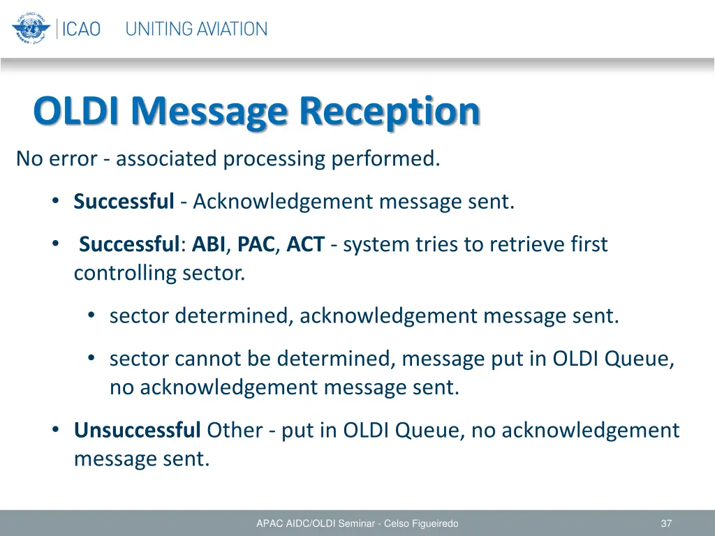 oldi message reception 2