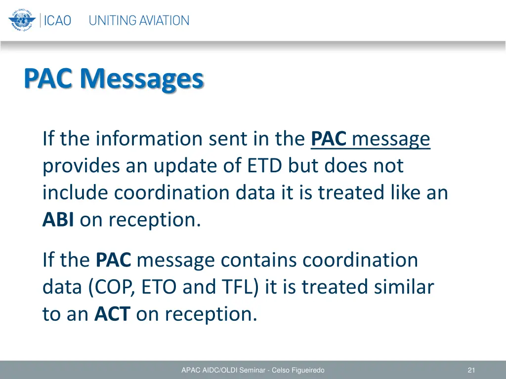 pac messages