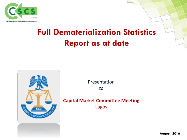 full dematerialization statistics report