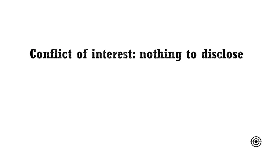 conflict of interest nothing to disclose