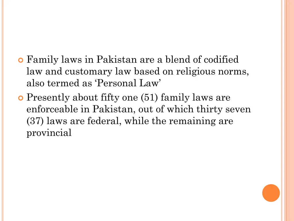 family laws in pakistan are a blend of codified