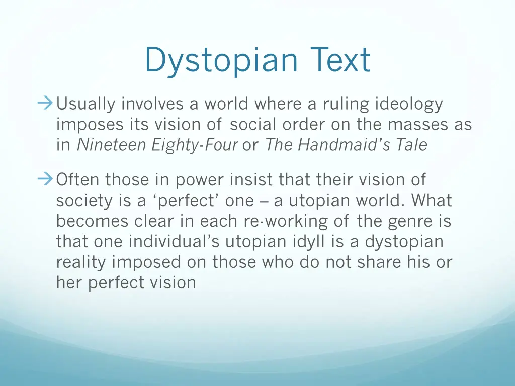 dystopian text