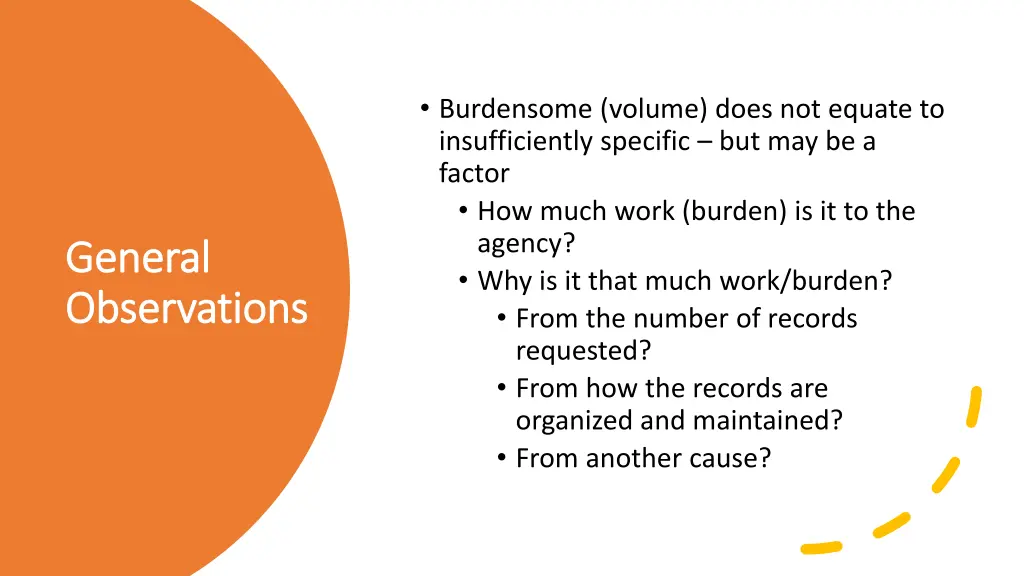 burdensome volume does not equate