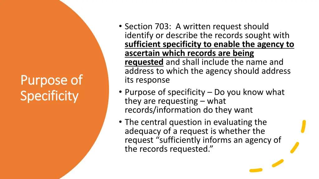 section 703 a written request should identify