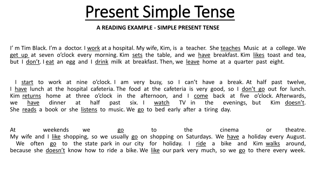 present simple tense present simple tense 5