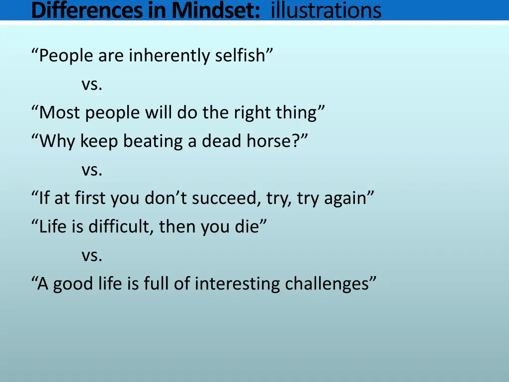 differences in mindset illustrations people