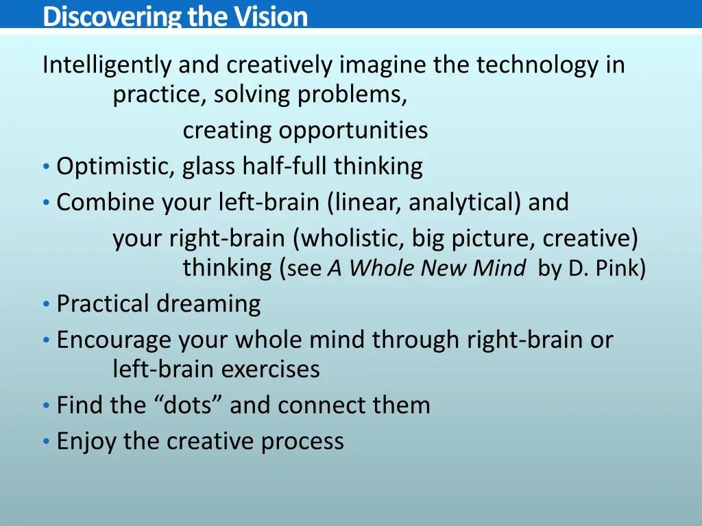 discovering the vision