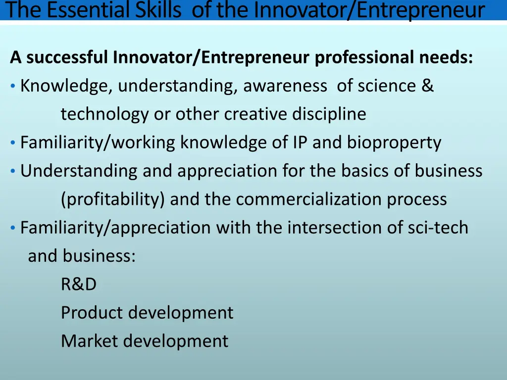 the essential skills of the innovator