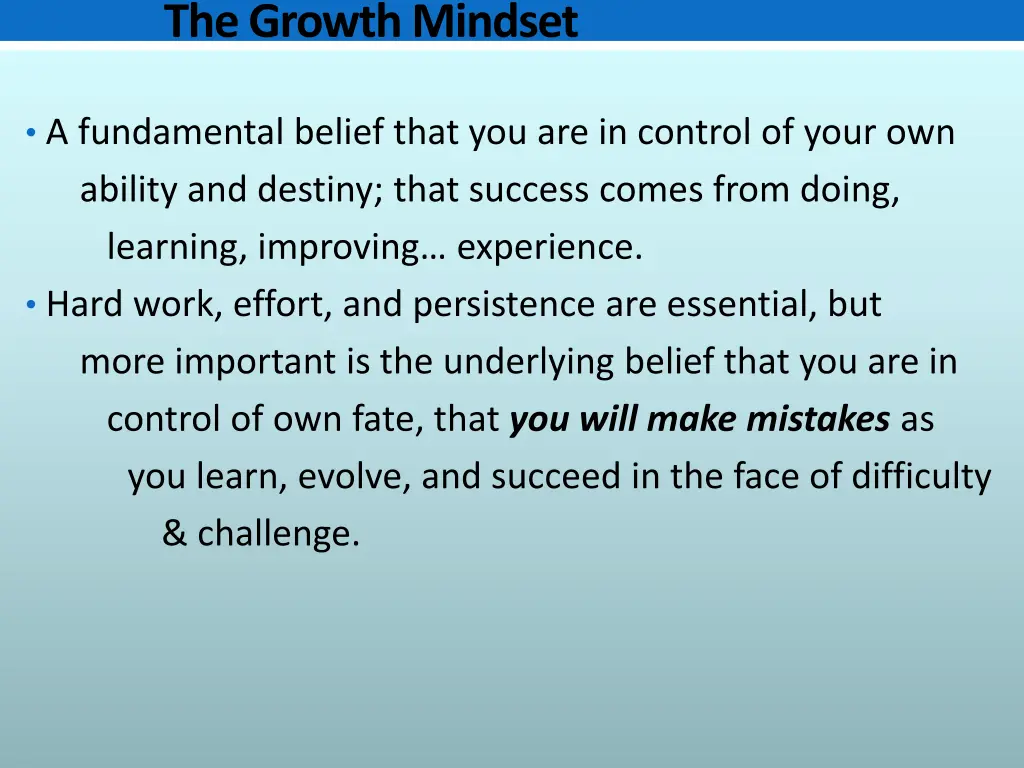 the growth mindset