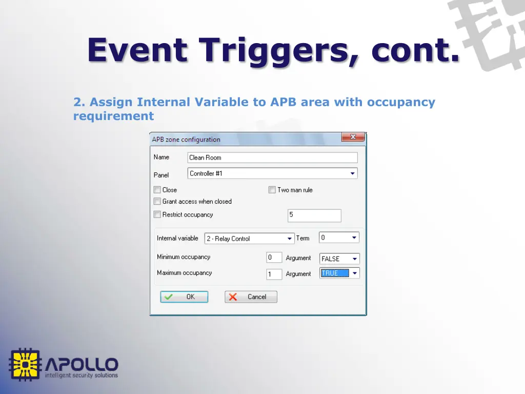 event triggers cont