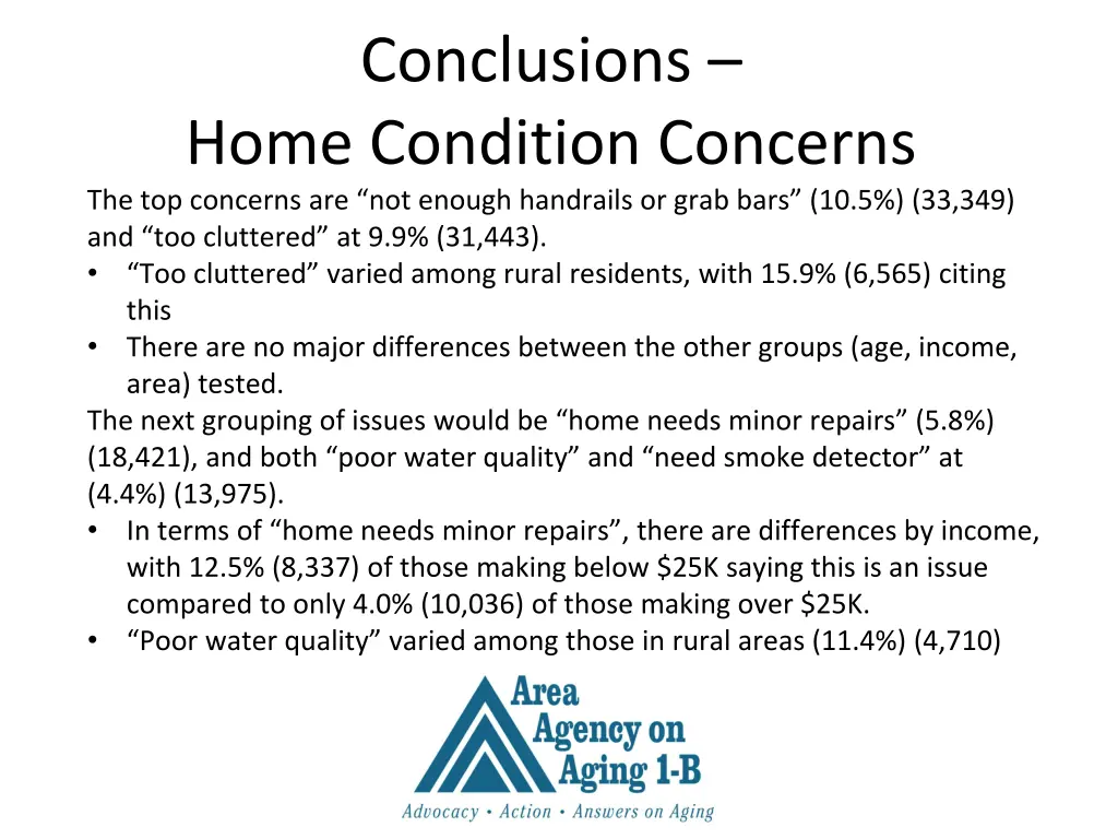 conclusions home condition concerns