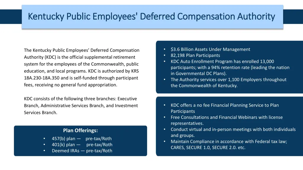 kentucky public employees deferred compensation