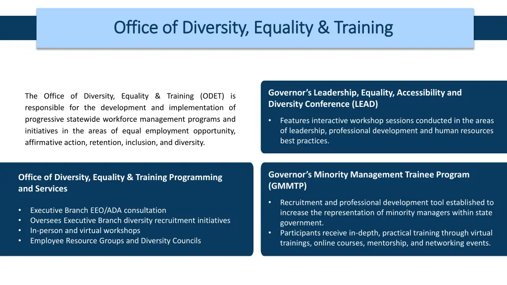 office of diversity equality training office