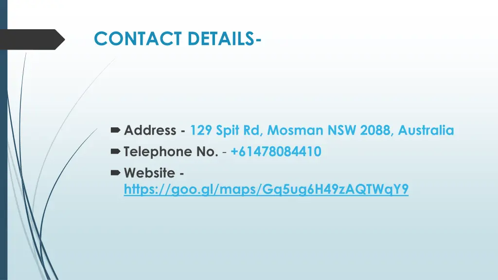 contact details