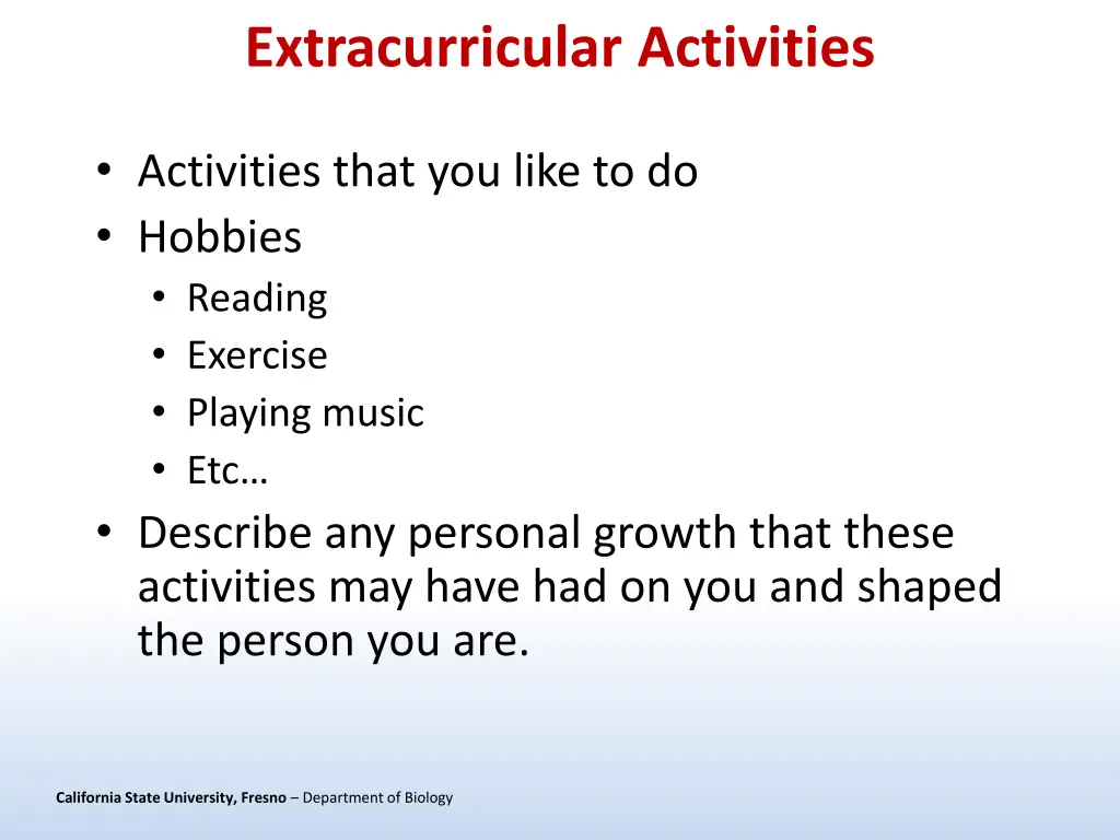 extracurricular activities