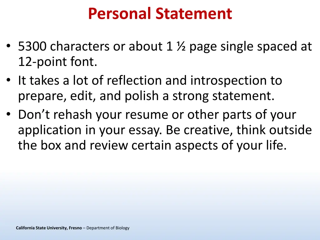 personal statement