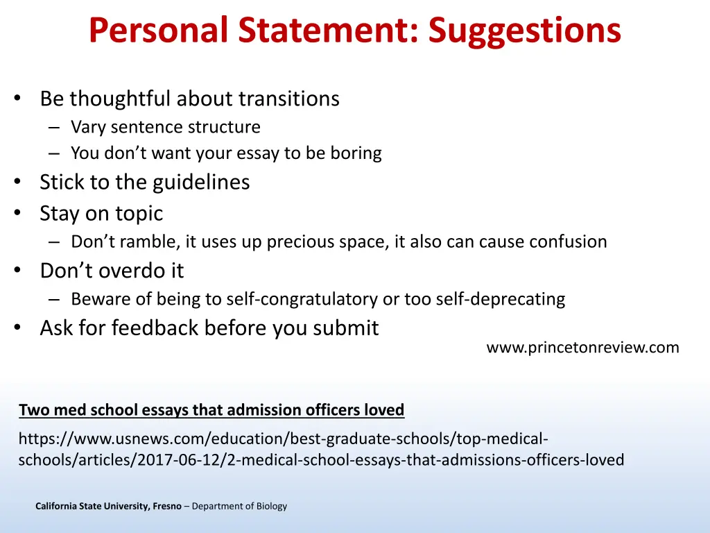 personal statement suggestions 2