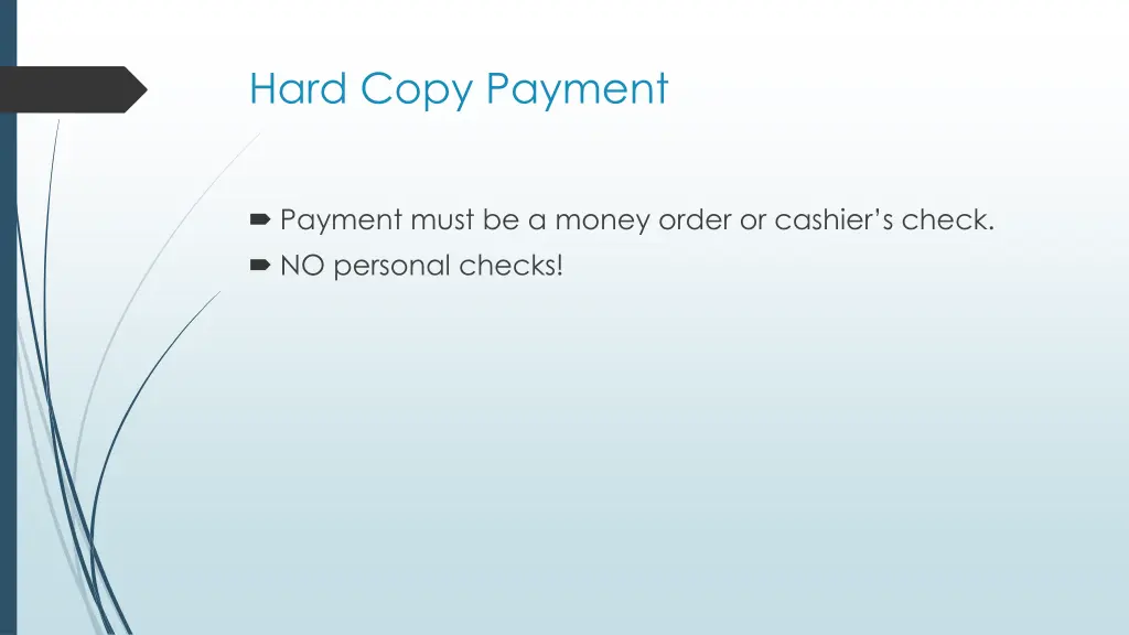 hard copy payment