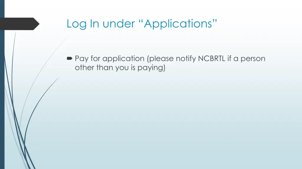 log in under applications