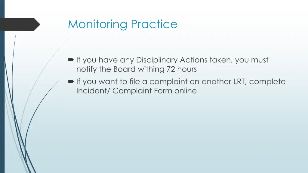 monitoring practice