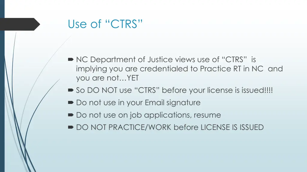 use of ctrs