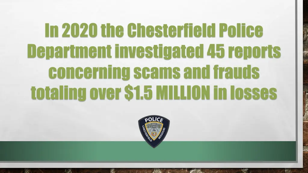 in 2020 the chesterfield police department