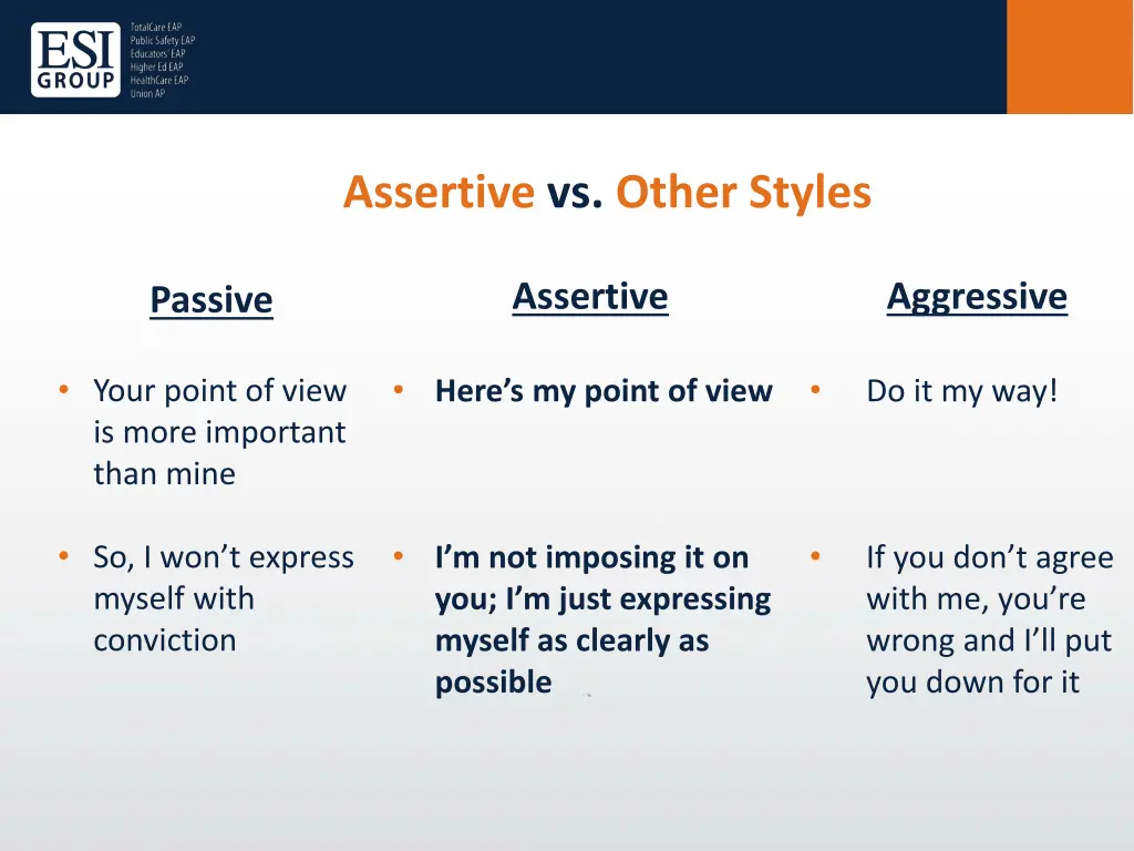 assertive vs other styles