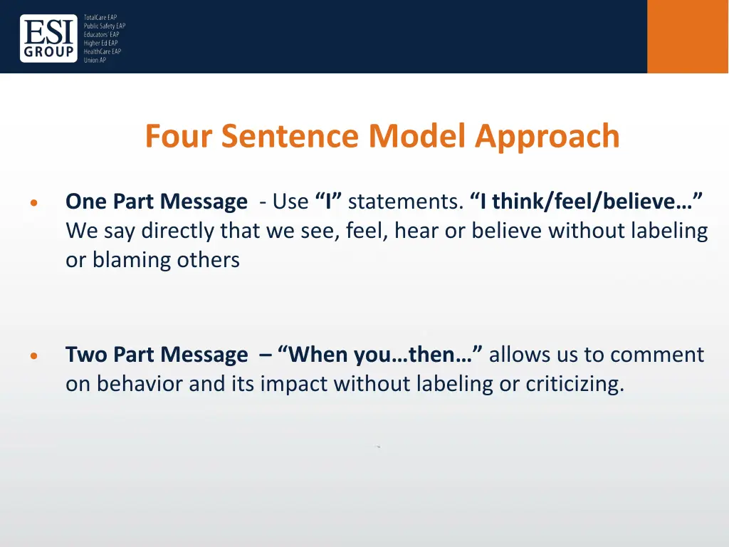 four sentence model approach