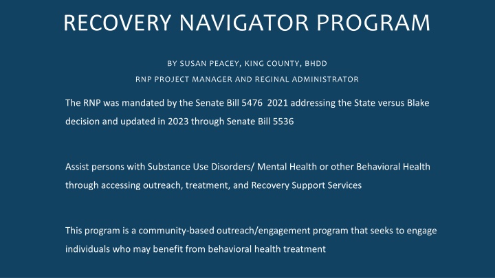 recovery navigator program