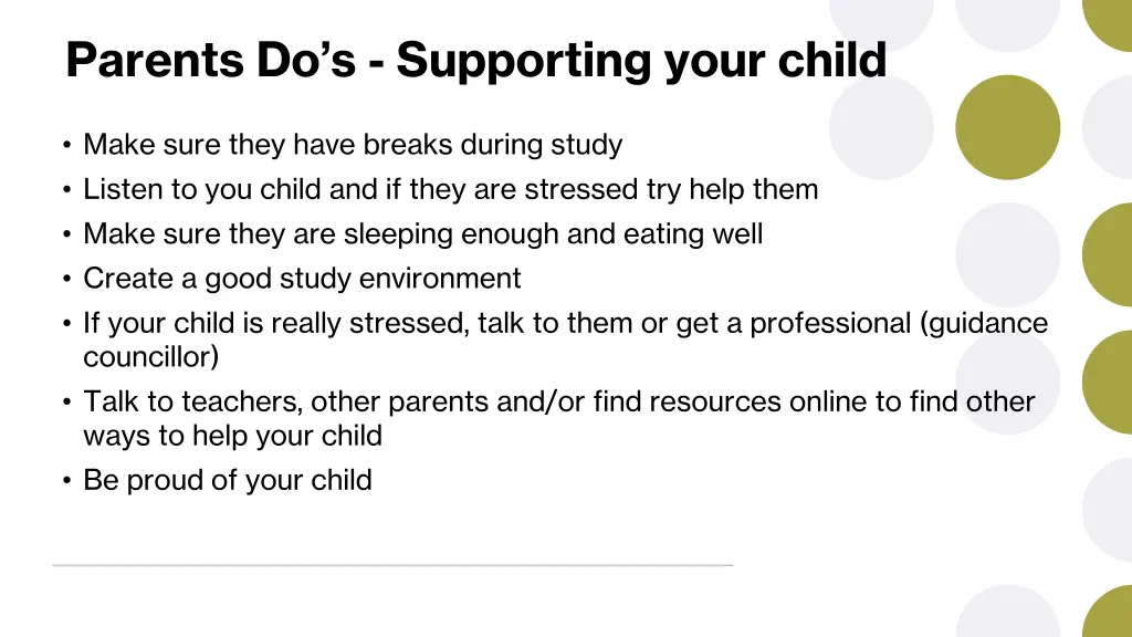 parents do s supporting your child