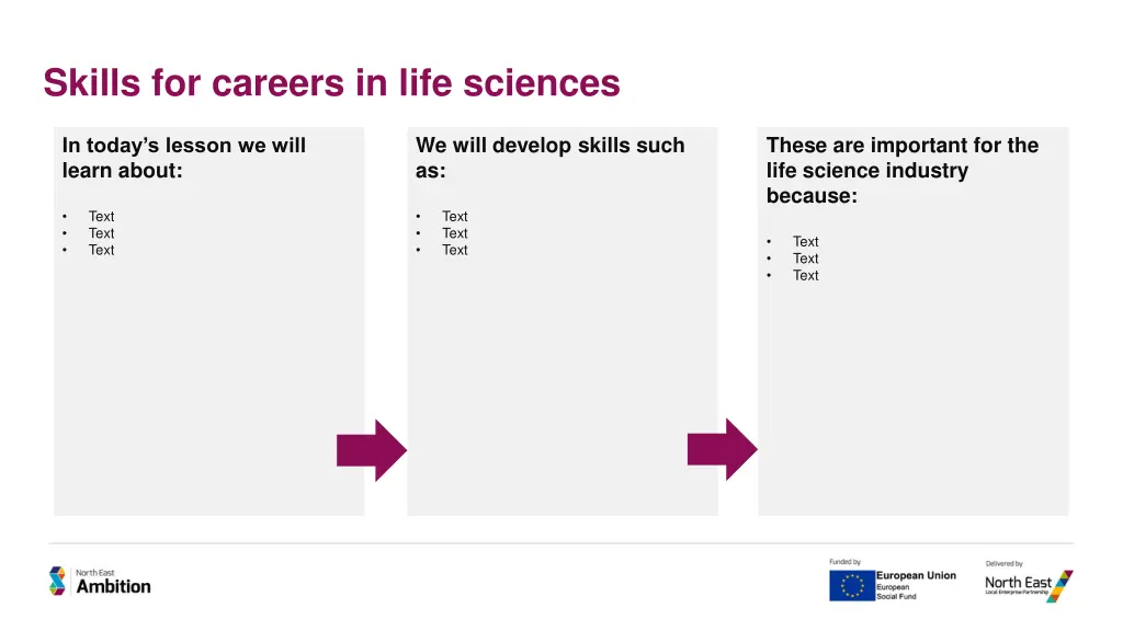 skills for careers in life sciences