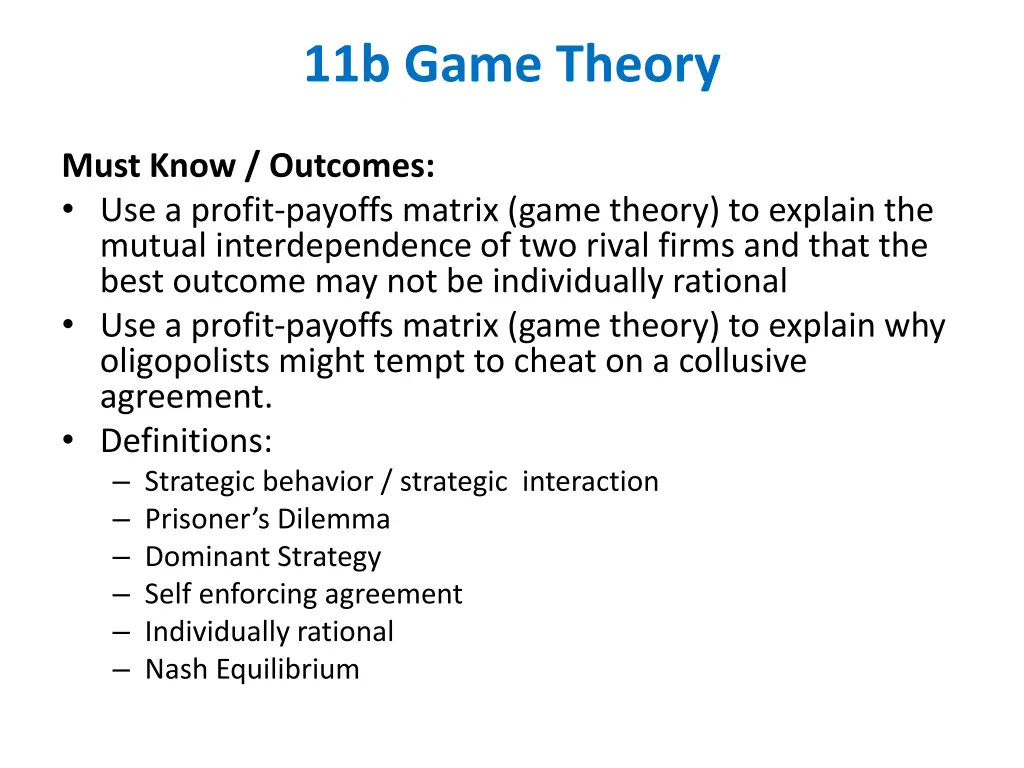 11b game theory 1