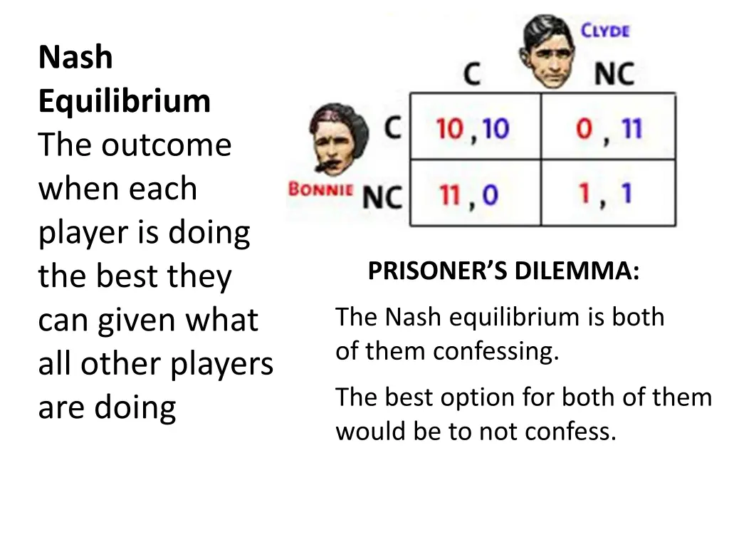 nash equilibrium the outcome when each player