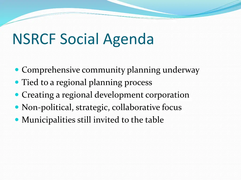 nsrcf social agenda