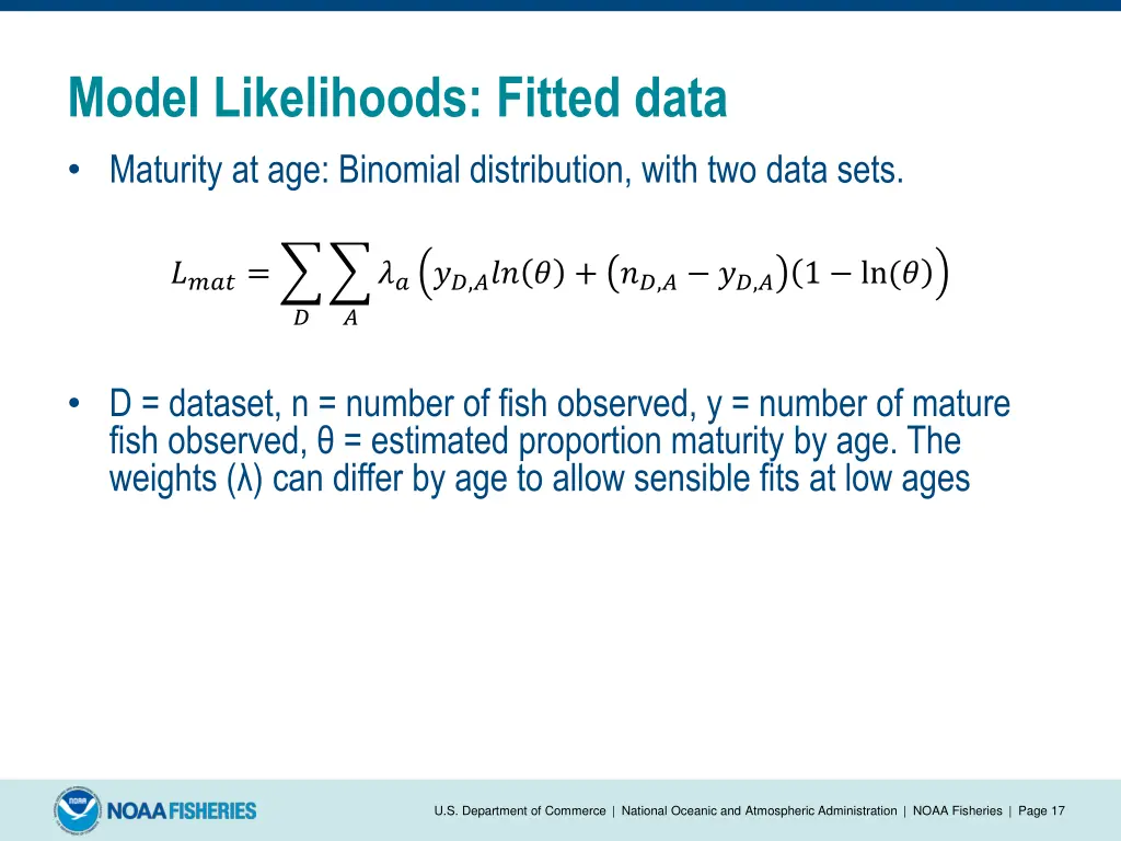 model likelihoods fitted data maturity