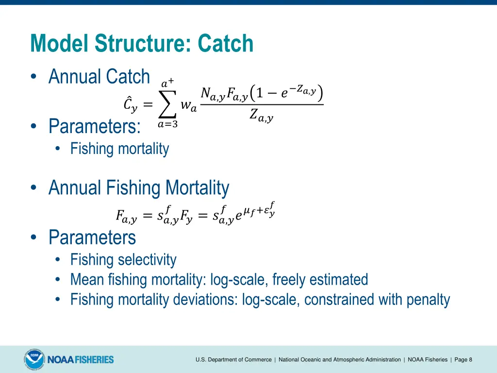 model structure catch annual catch