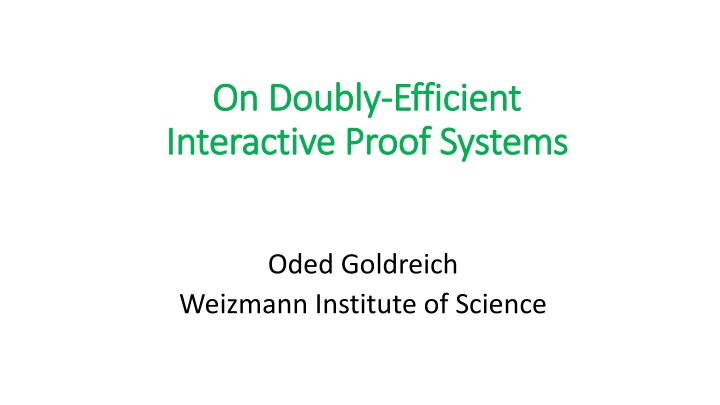 on doubly on doubly efficient interactive proof