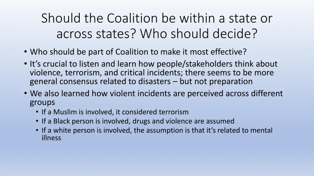 should the coalition be within a state or across