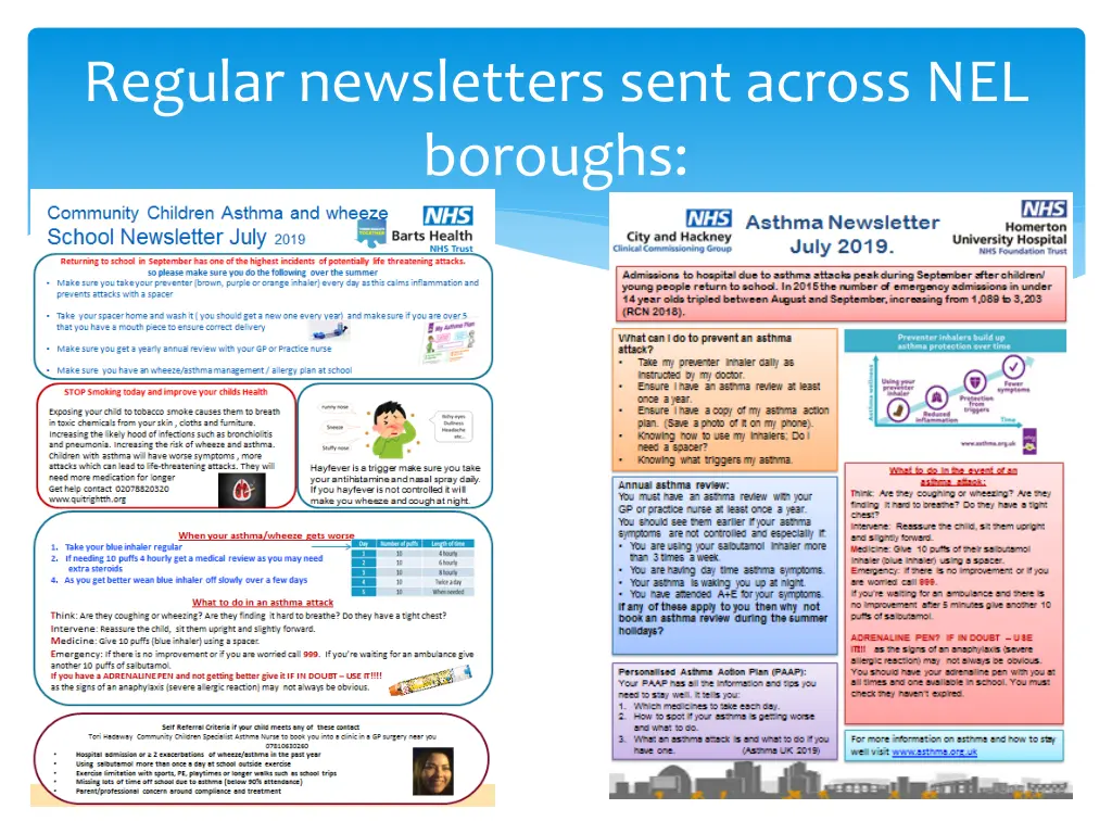 regular newsletters sent across nel boroughs