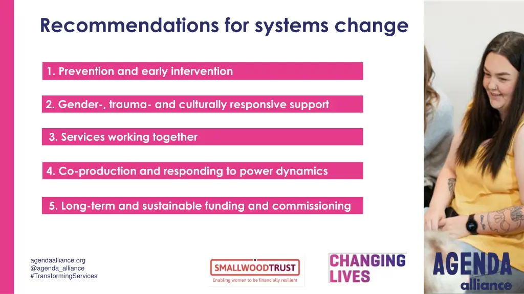 recommendations for systems change