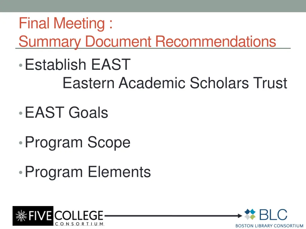 final meeting summary document recommendations